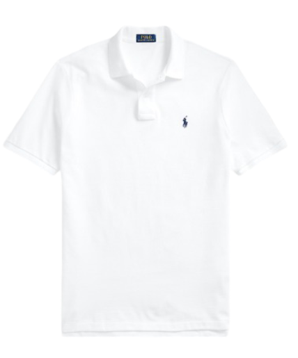 Men's The Iconic Mesh Polo Shirt (White & Navy)