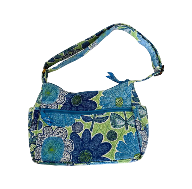 Vera Bradley Floral Crossbody Bag (Blue And Green)
