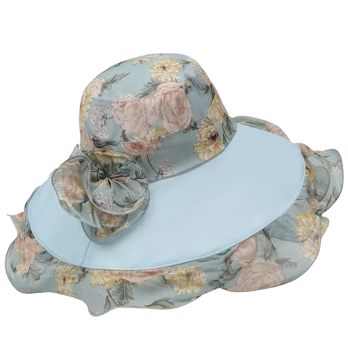 Women's Floral Bucket Hat (Light Blue)