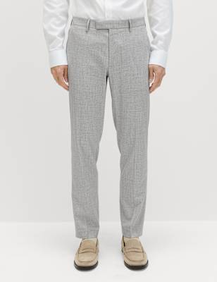 Men's Tailored Fit Textured Suit Trousers (Light Airforce)