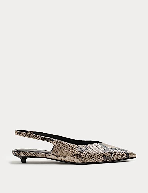 Women's Micro Kitten Heel Slingback Sandals (Cream Mix)