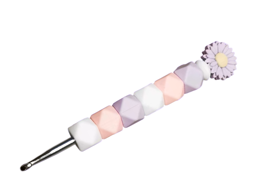 Metal Crochet Hook With Silicone Beads - 5mm