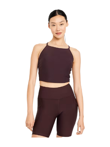Light Support Studio Smooth Longline Sports Bra (Maroon)