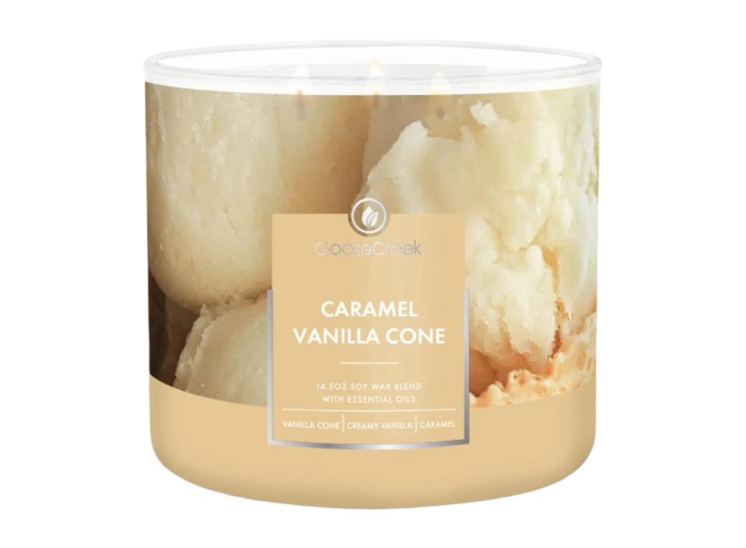 Caramel Vanilla Cone 3-Wick Candle - 411g