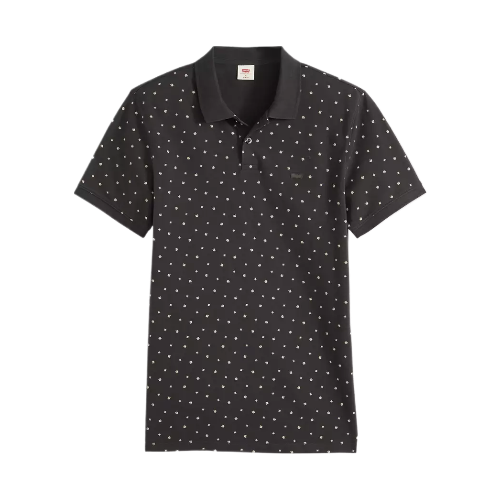 Levi's: Slim Housemark Polo Shirt (Kieran Geo Dark Phantom - Black)