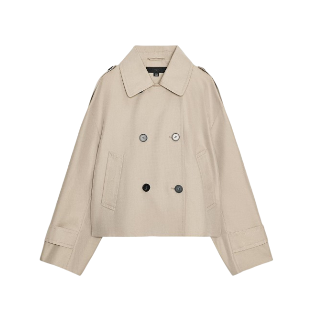 Zara Women's Coat (Cream and Tan)