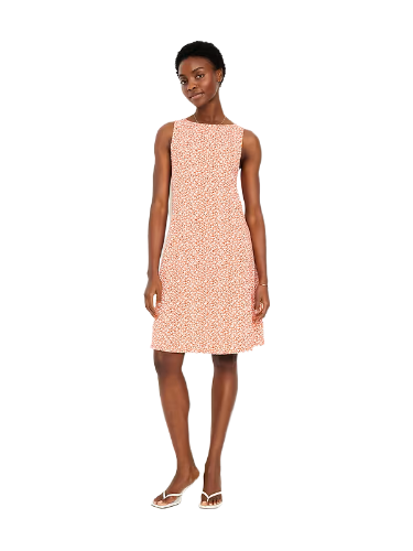Sleeveless Mini Swing Dress (Red Ditsy)