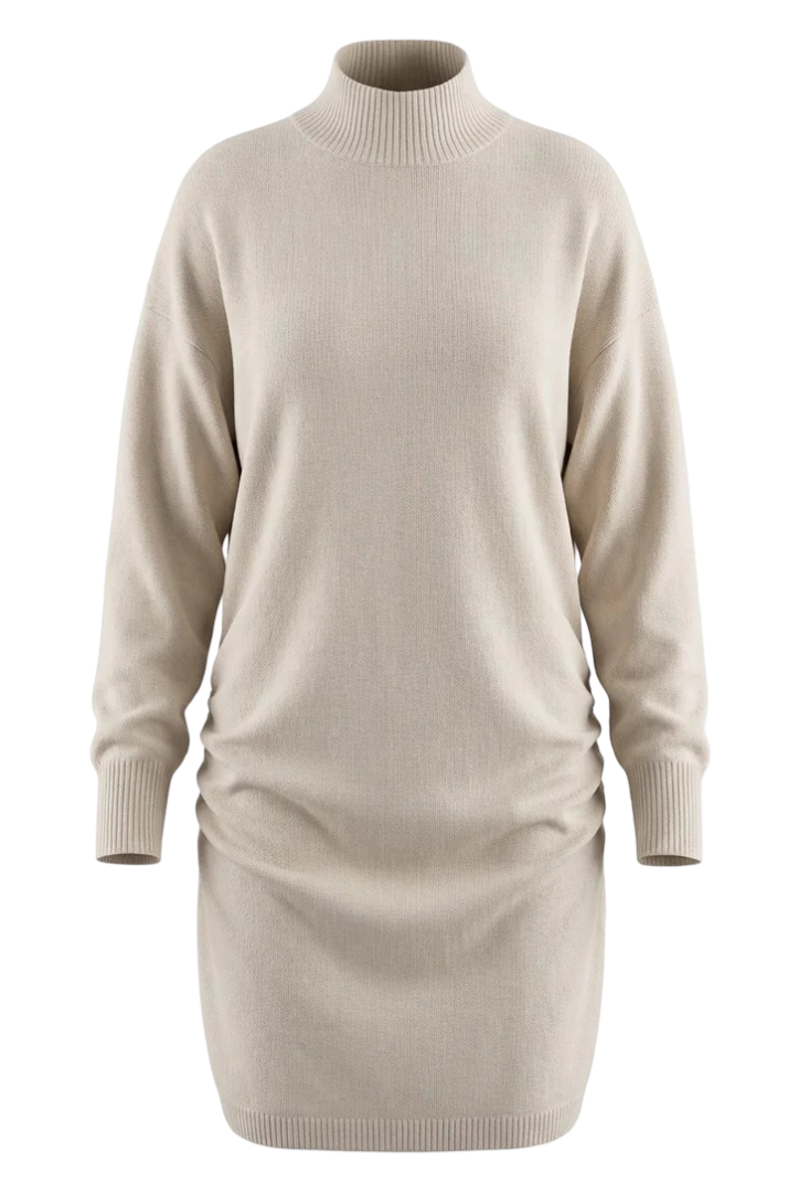 Women's Mock Neck Knitted Short Jumper Dress