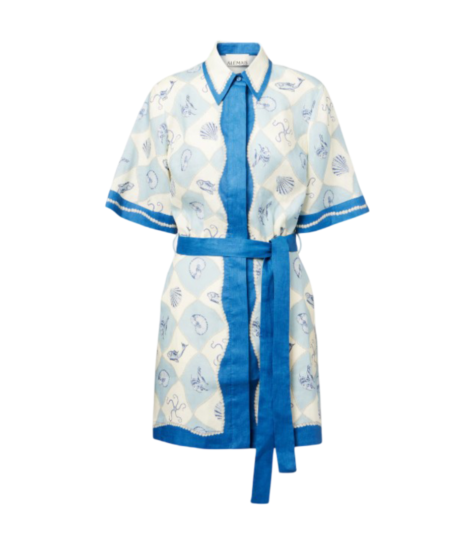 Alémais: Printed Linen Shirt Dress