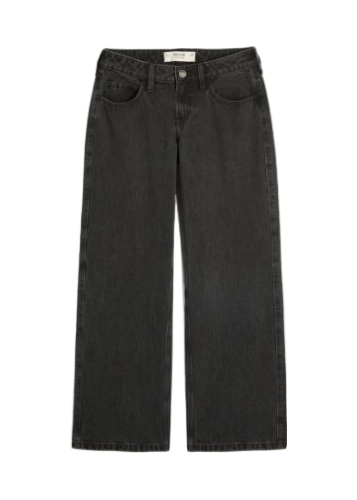 Low-Rise Washed Black Baggy Jeans (Washed Black)