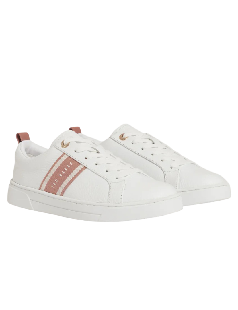 Bailly Webbing Stripe Lace Up Leather Trainers