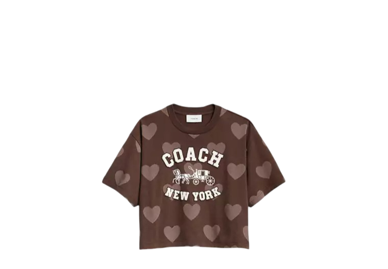 Horse And Carriage Heart Cropped T-Shirt