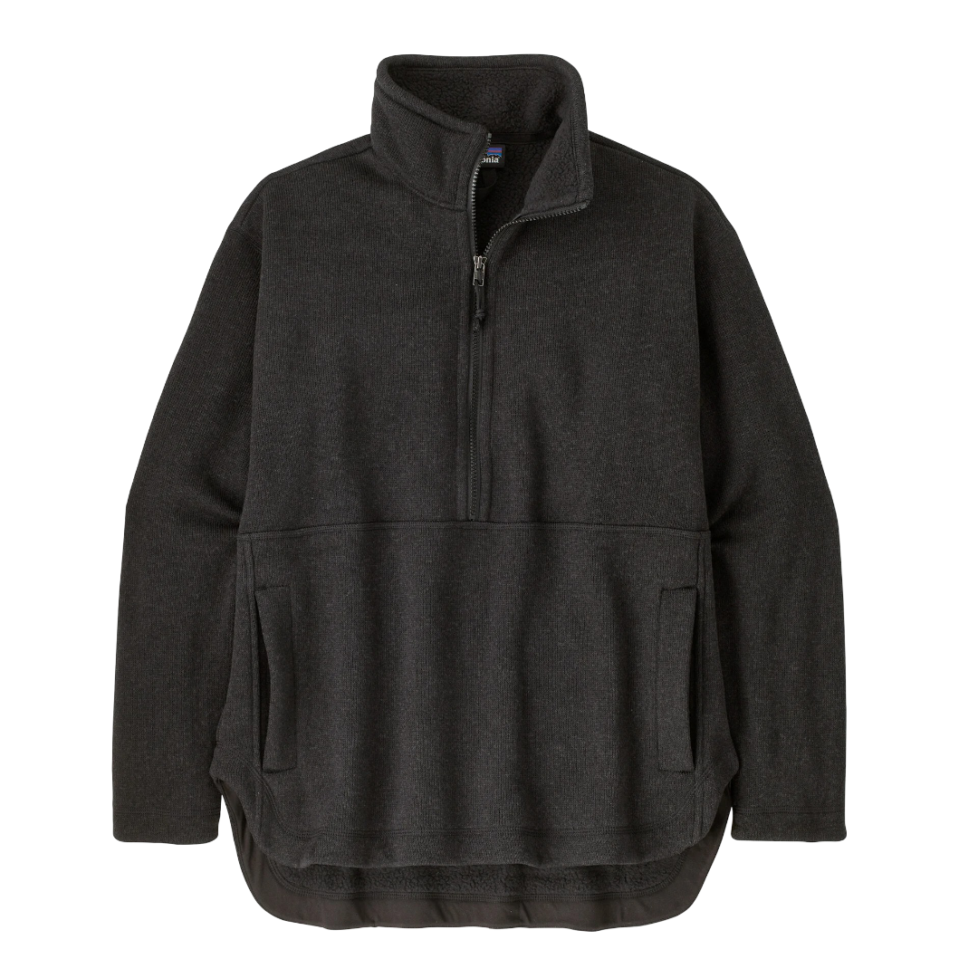 Women's Oversized Sweater Fleece Pullover (Black)