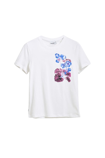 Desigual: Women's Short-sleeve Patch Botter T-shirt (White)