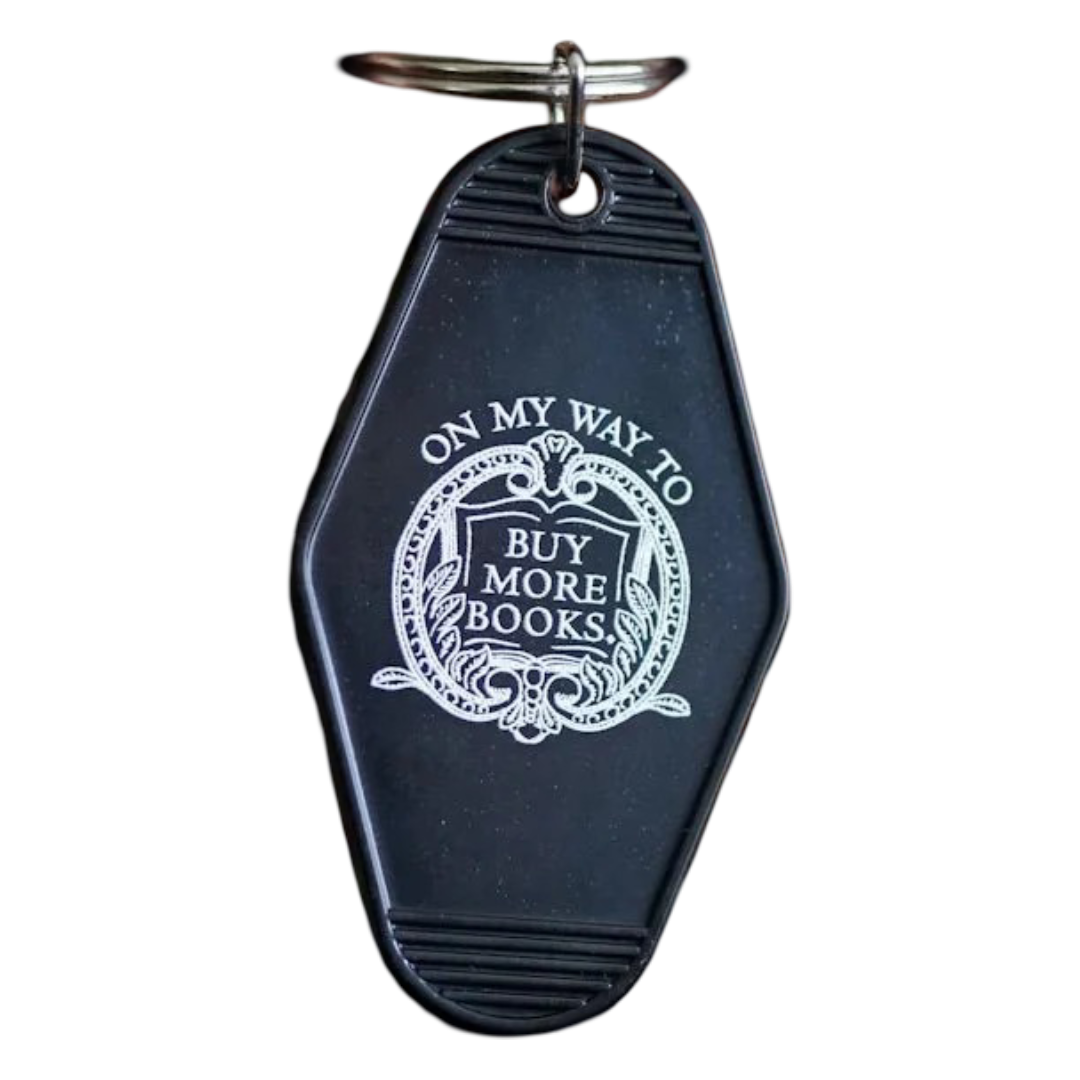 On My Way To Buy More Books Motel Keychain