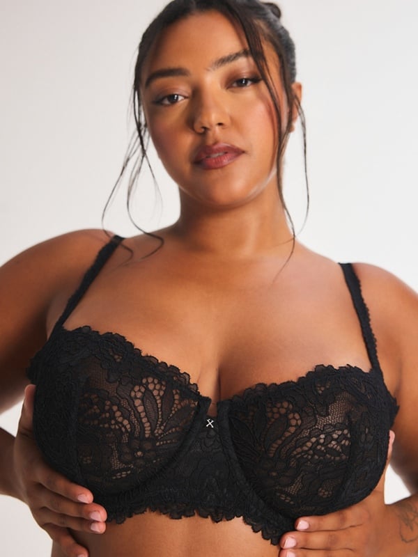 Women's Romantic Corded Lace Unlined Balconette Bra