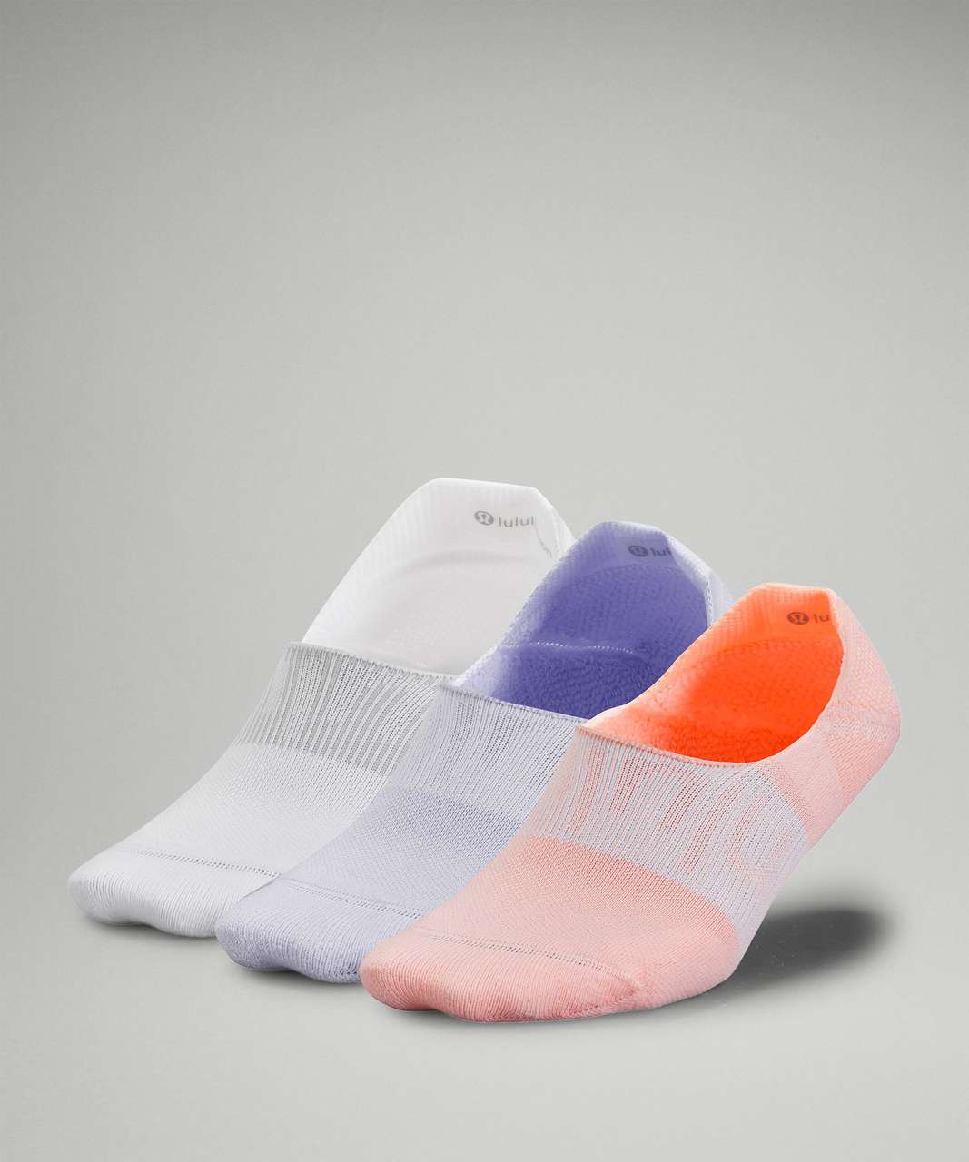 Unisex Power Stride No-Show Socks (3-Pack, White/Light Blue/Light Pink)