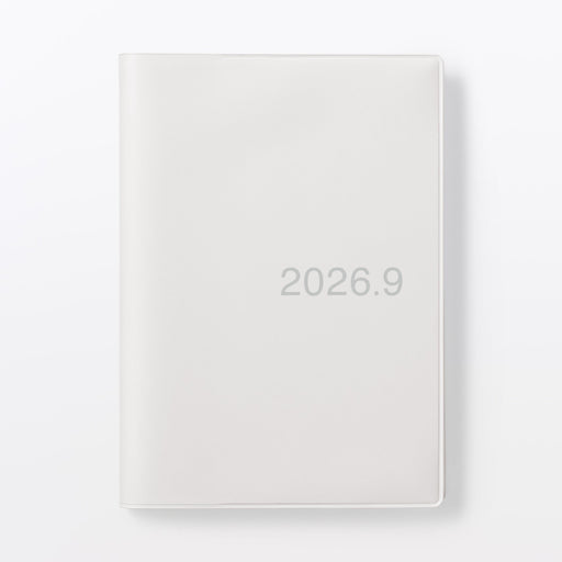 A6 White Gray Monthly/Weekly Planner (White/Gray)