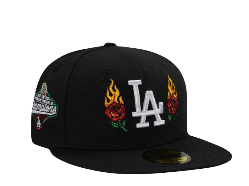 New Era Los Angeles Dodgers World Series 2025 Champions Flame Rose Black Edition