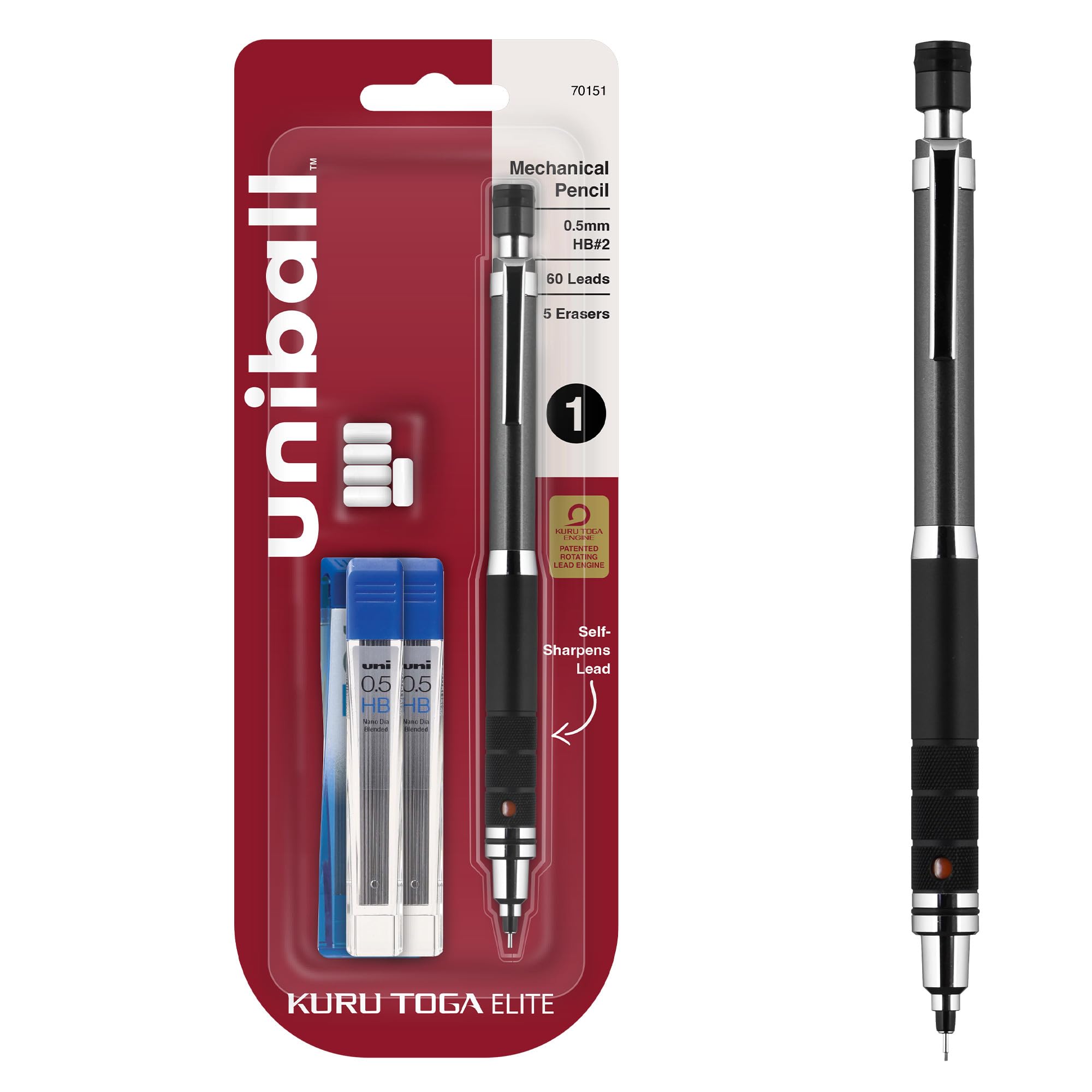 uni-ball: Kuru Toga Elite Mechanical Pencil Kit, 0.5mm (Gun Metal)