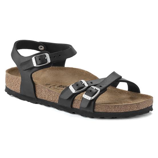 Women's Kumba Oiled Leather Sandal (Black)