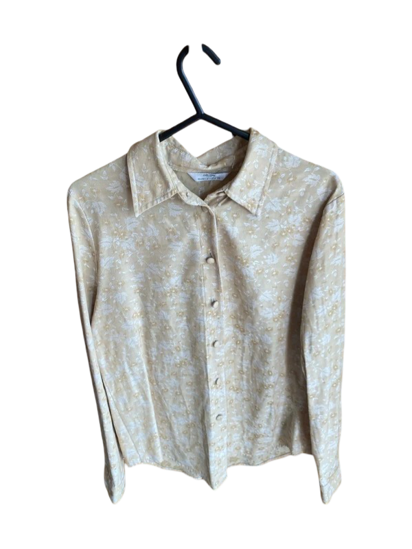 Marks & Spencer: Vintage Floral Embroidered Shirt (Cream/Beige)