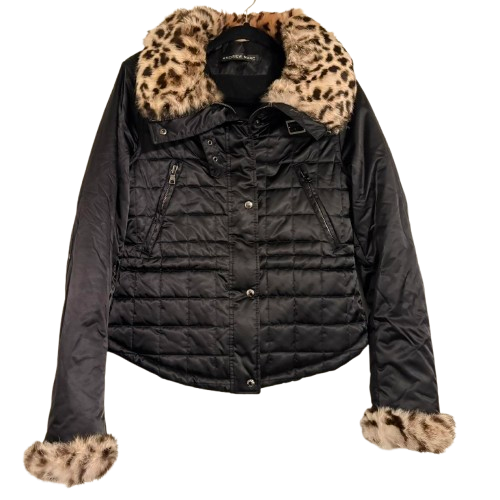 Andrew Marc: Women's Puffer Jacket (Black/Leopard)