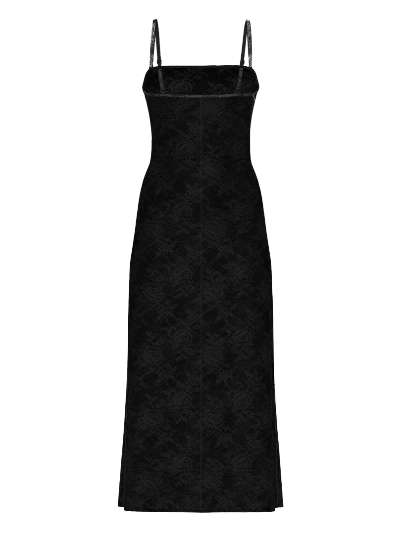 Rose Lace and Glitter Straps Long Lingerie