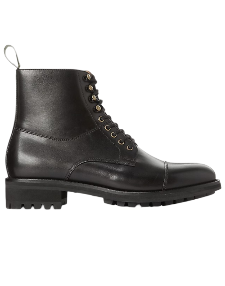 Men's Bryson Leather Cap-Toe Boots (Black)