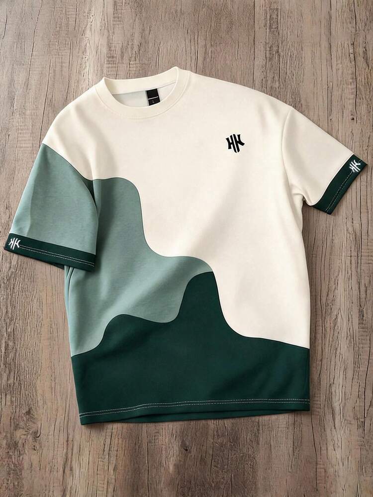 Men's Manfinity Joysei Casual Color Block Print T-Shirt