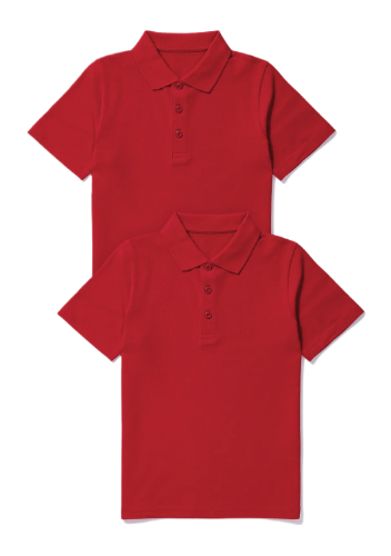 Kids School Polo Shirts (Pack Of 2) - Red