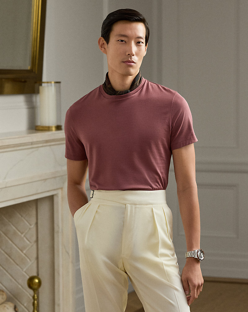 Men's Lisle Crewneck T-Shirt (Red Wood)