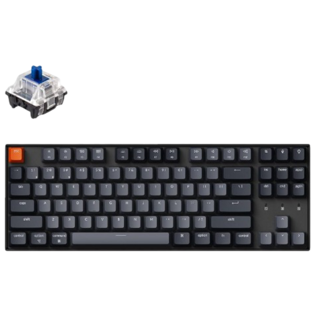 Keychon: K8 Wireless Mechanical Keyboard with Optical Blue Switch (Gray/Black)