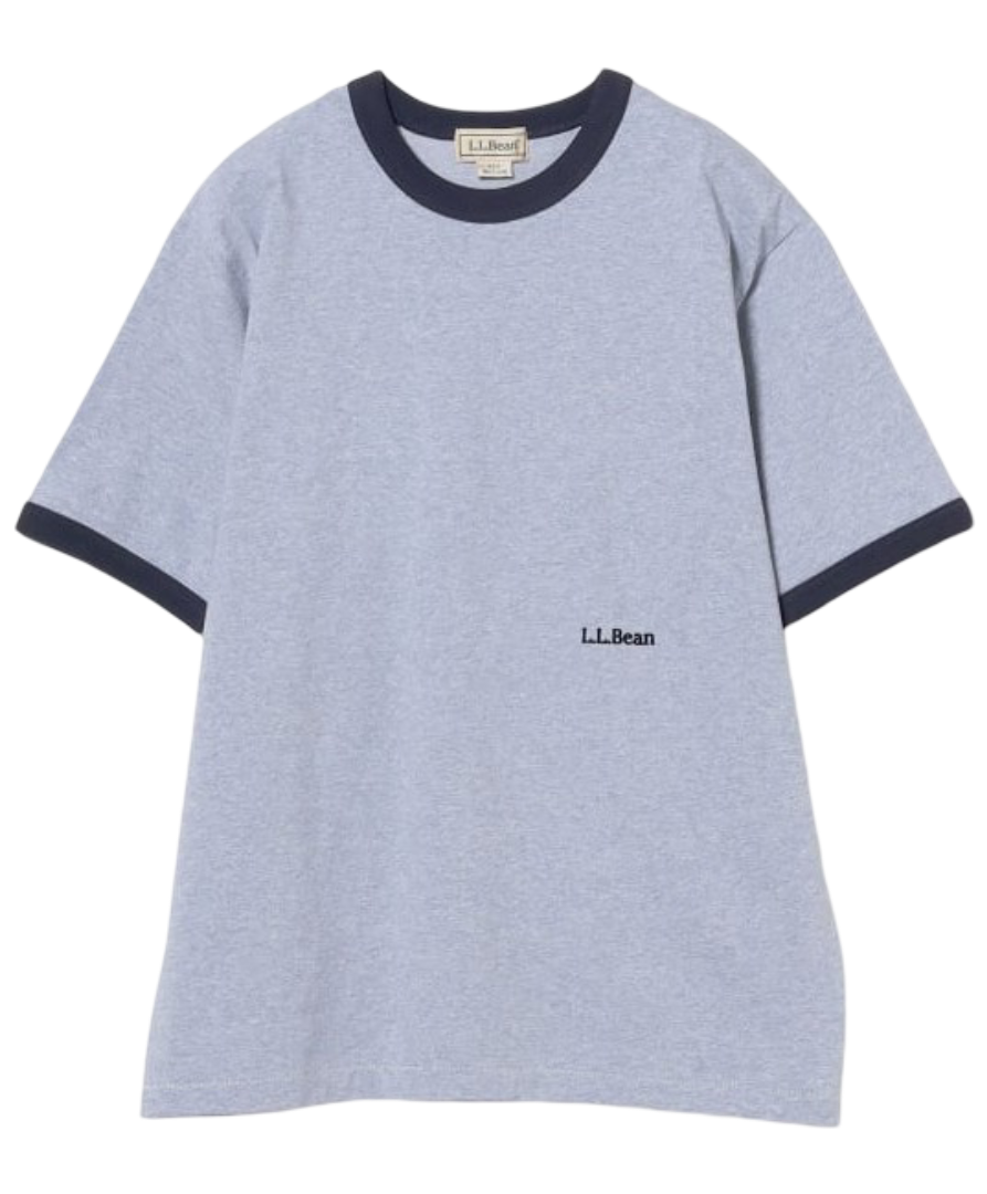 L.L.Bean Morrill Short Sleeve Ringer Tee (Blue)