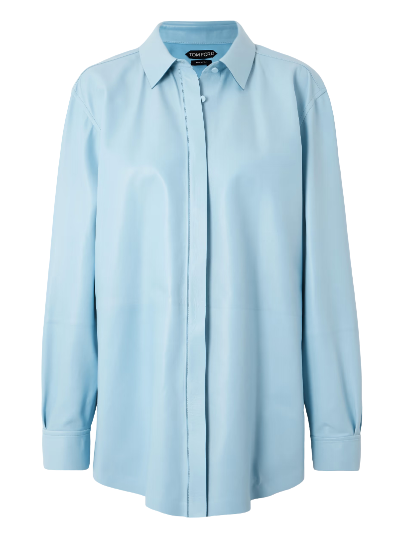 Tom Ford: Leather Shirt (Light Blue)