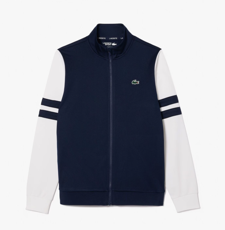 Lacoste: Zip-Up Stretch Interlock Tennis Sweatshirt