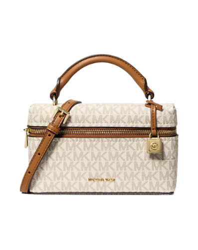 Jana Extra-Small Signature Logo Convertible Crossbody Bag (Vanilla/Acorn)