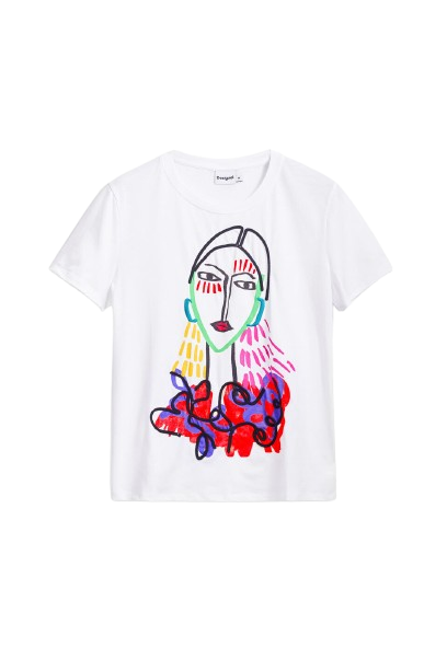 Desigual: Women's Arty Print T-shirt (White)