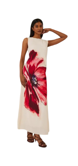 Monsoon: Marinna Sleeveless Floral Maxi Dress Ivory