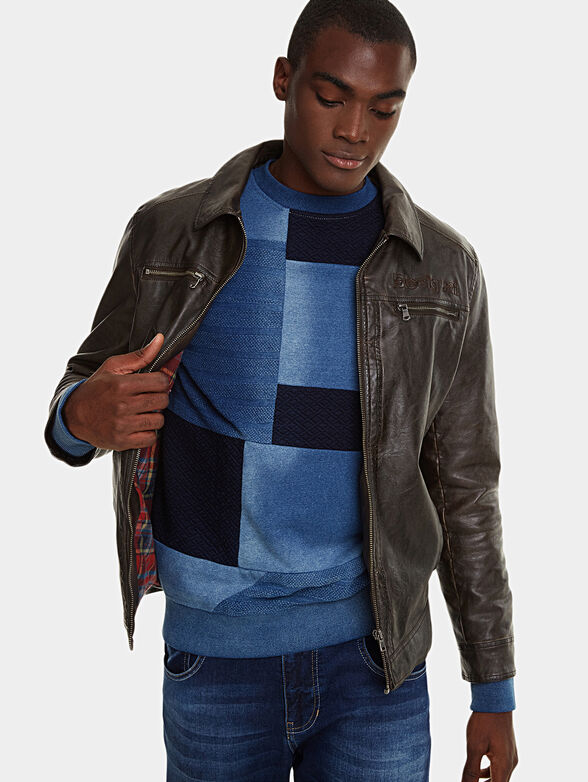 Men's Faux Leather Zip Blouson