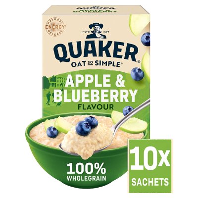 Quaker: Oat So Simple Apple & Blueberry Porridge Sachets (360g)