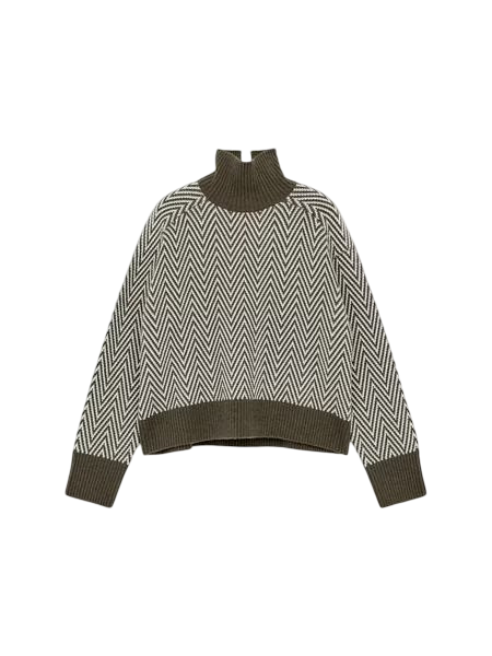Women's Jacquard Knit Sweater (Khaki)