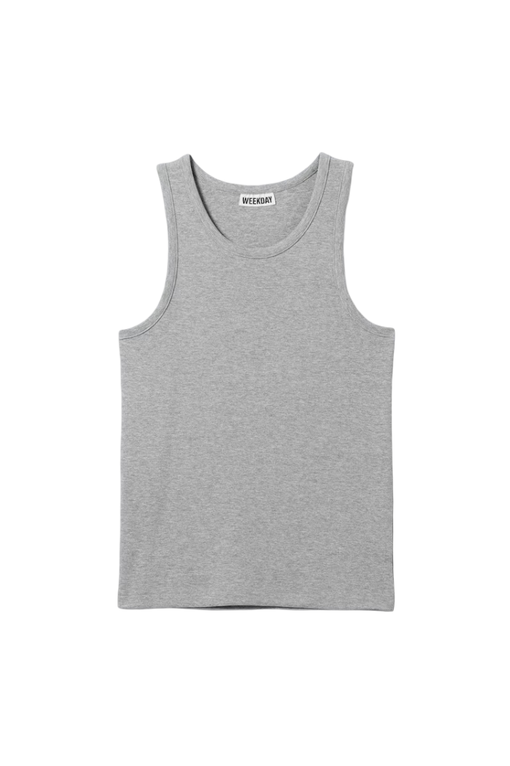 Classic Ribbed Tank Top (Light Grey Melange)