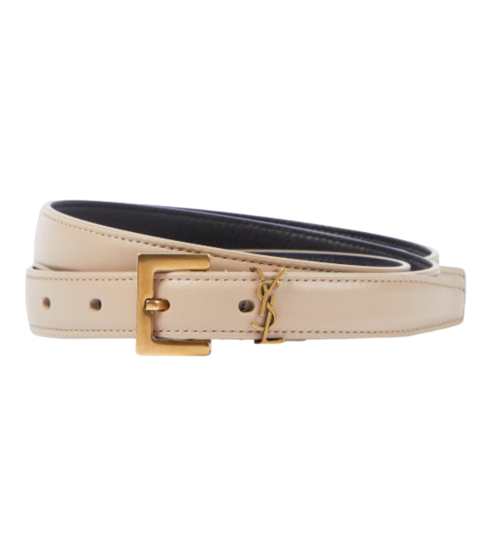 Saint Laurent: Cassandre Leather Belt