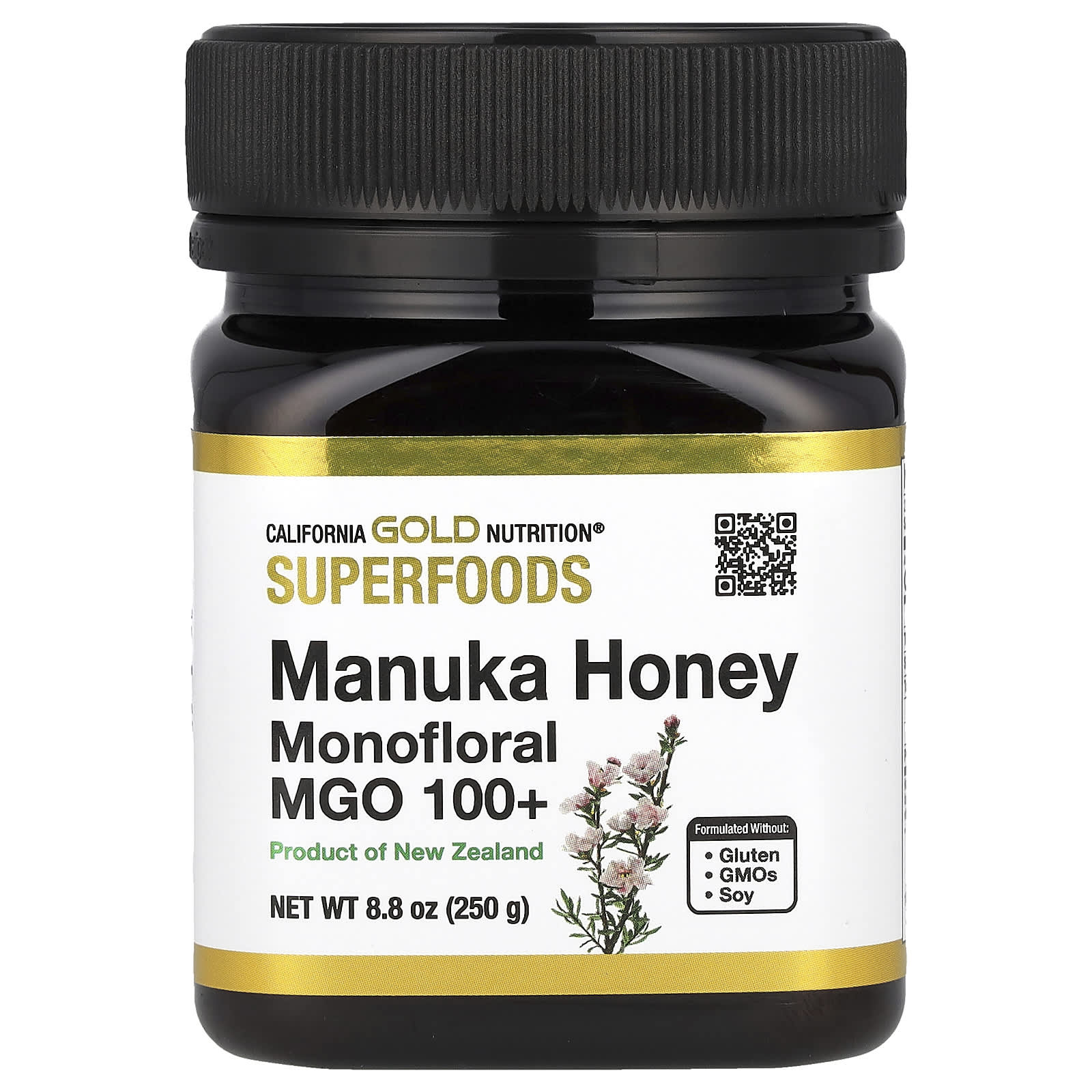 California Gold Nutrition: Superfoods Manuka Honey Monofloral MGO 100 (250g)