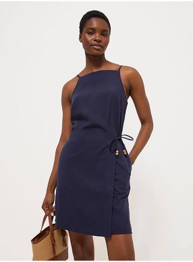 Women's Wrap Mini Dress (Navy)