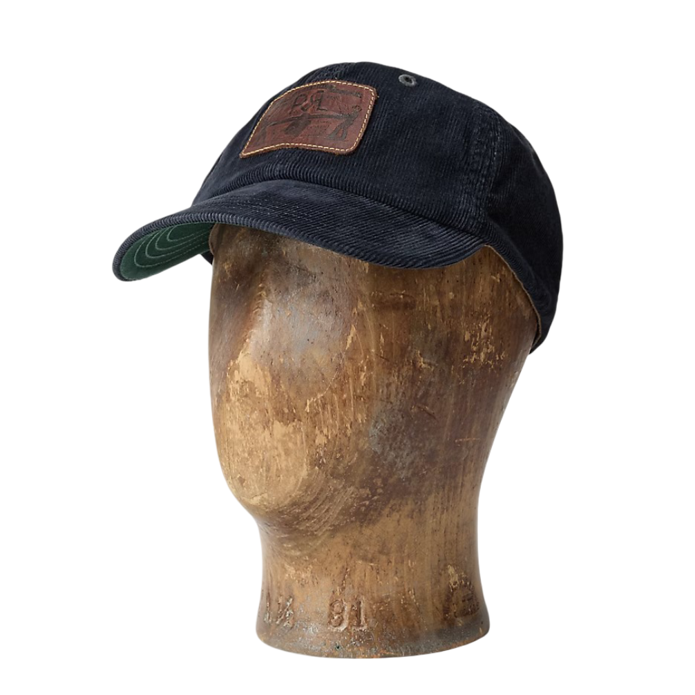 Men's Leather Patch Corduroy Trucker Cap