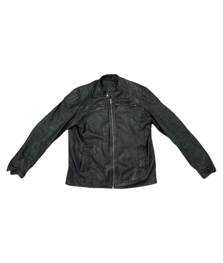 Jack & Jones: Men’s Genuine Leather Jacket (Black)