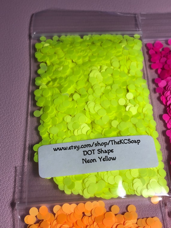 Neon 3mm Dot Circle Nail Art Embellishments (Neon Yellow, 50G)