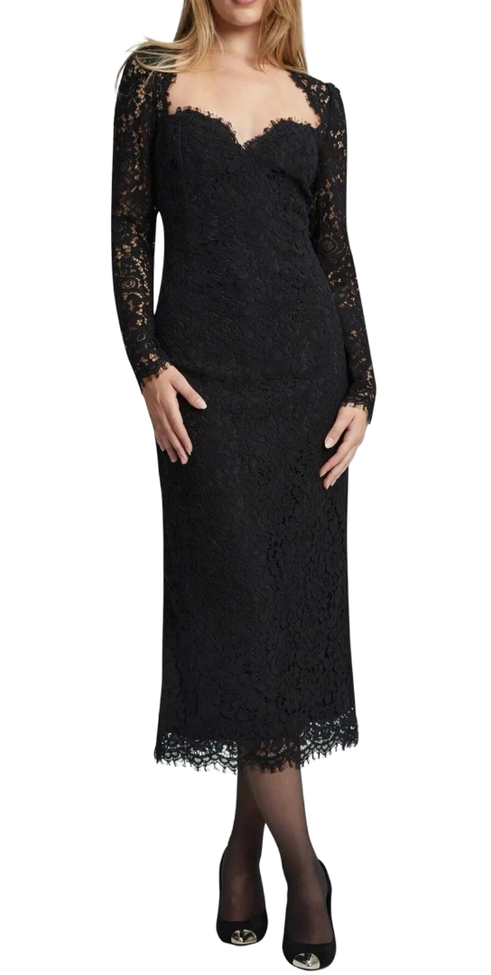Women's Bardot Aurora Lace Long Sleeve Midi Dress